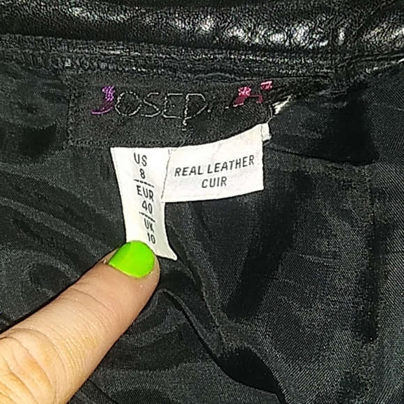 Joseph ho leather skirt with embroidery and side p - Picture 4 of 4